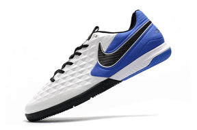 Chuteira Nike Tiempo Legend 8 Futsal Pro Branco/Azul