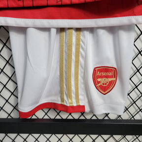 Kit Infantil Arsenal Home 2023/24 - Adidas Torcedor - Vermelha/Branca