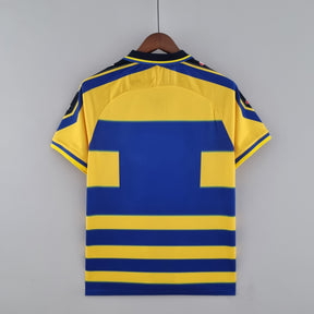 Camisa Parma Home 1999/00 - Champion Retrô Masculina - Amarela/Azul