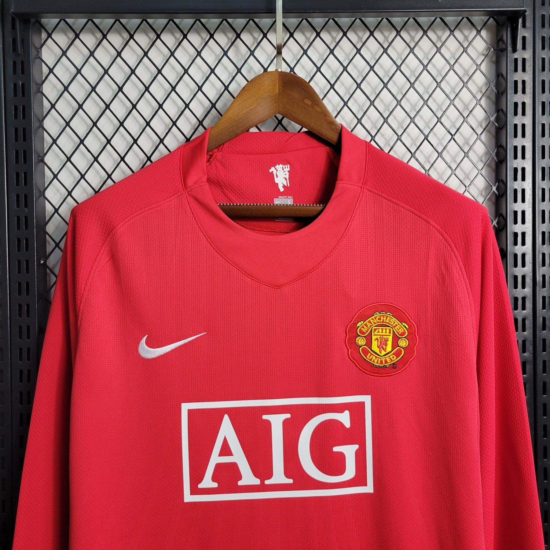 Camisa Manchester United Manga Longa 2007/08 - Nike Retrô Masculina - Vermelha/Branca