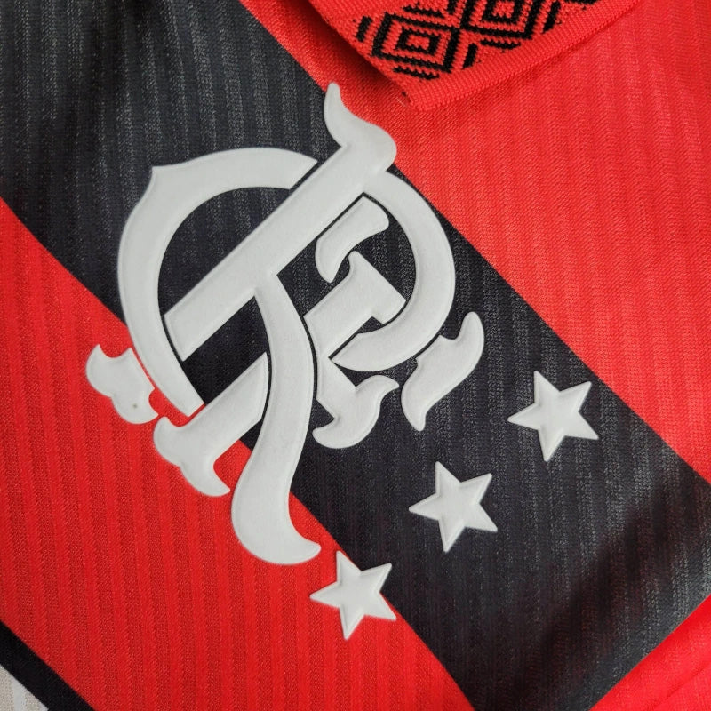 Camisa Flamengo Manga Longa Home 1994/95 - Umbro Retrô Masculina - Vermelha/Preta