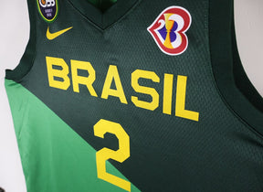 Regata Seleção Brasileira Basquete + Patch CBB e Copa do Mundo 2023 Verde