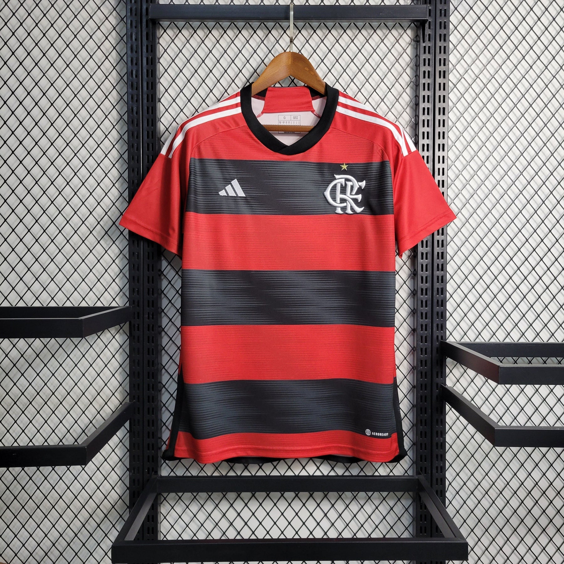 Camisa Flamengo Home 2023/24 - Adidas Torcedor Masculina - Vermelha/Preta