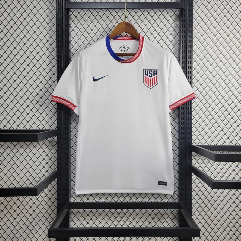 Camisa EUA Home 2024/25 - Nike Torcedor Masculina - Branca/Vermelha