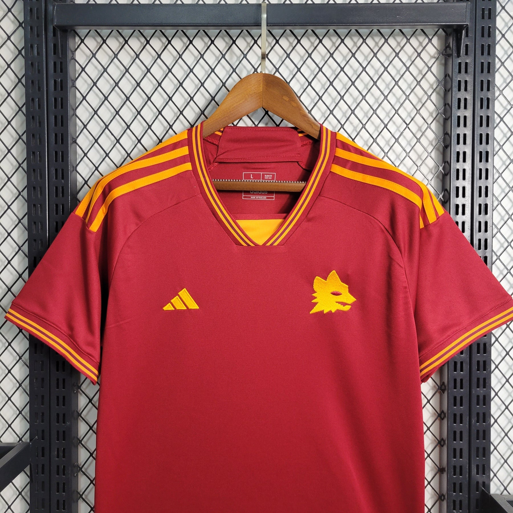 Camisa Roma Home 2023/24 - Adidas Torcedor Masculina - Vermelha/Amarela