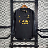 Camisa Manga Longa Real Madrid Third 2023/24 - Adidas Torcedor Masculina - Preta/Dourada