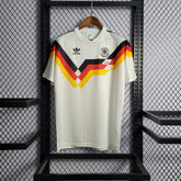 Camisa Seleção Alemanha Home 1990 - Adidas Retrô Masculina - Branca/Preta