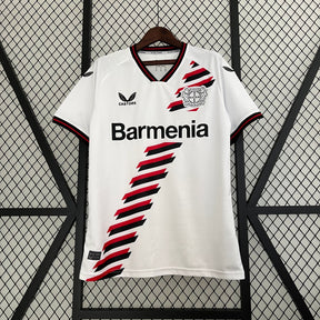 Camisa Bayer Leverkusen Home 2023/24 - Castore Torcedor  Masculina - Branca/Vermelha