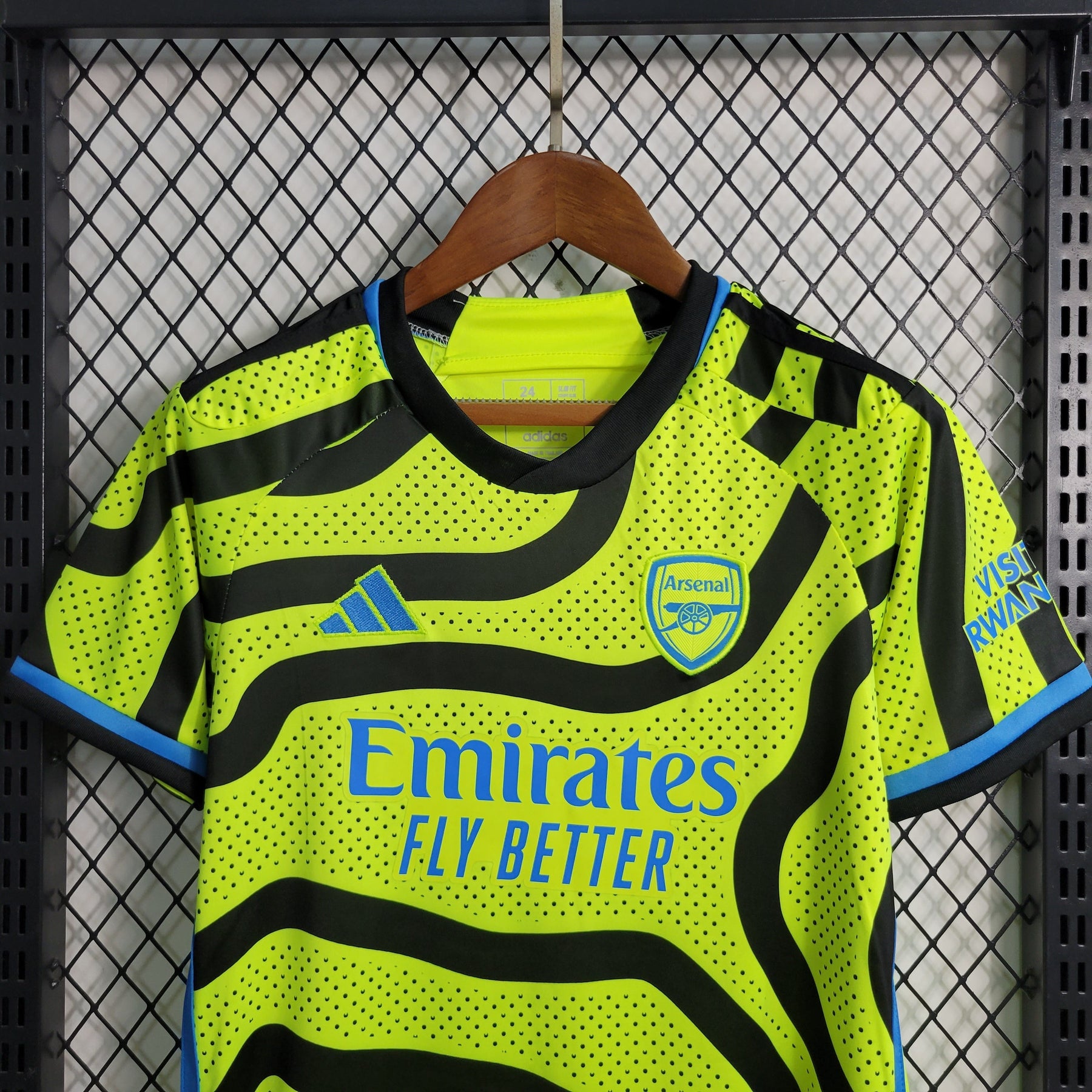 Kit Infantil Arsenal Away 2023/24 - Adidas Torcedor - Verde/Azul