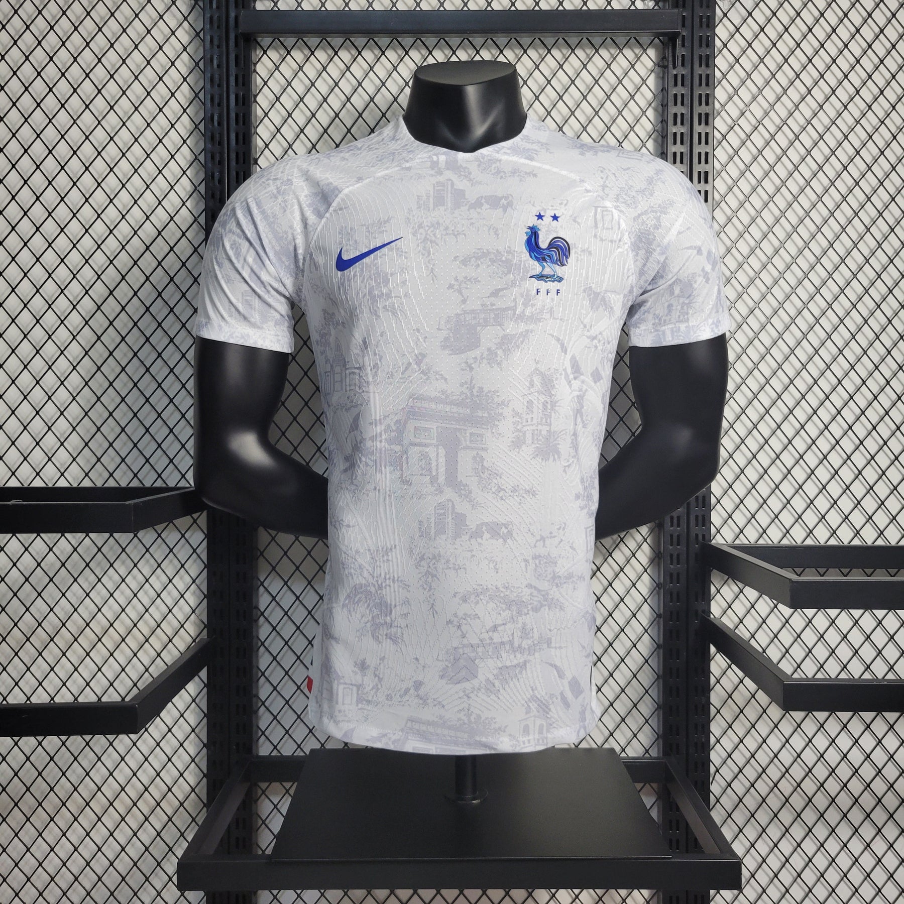 Camisa Seleção França Away 2022/23 - Nike Jogador Masculina - Branca/Azul