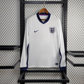 Camisa Manga Longa Seleção Inglaterra Home 2024/25 - Nike Torcedor Masculina - Branca/Azul