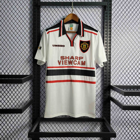 Camisa Manchester United Away 1998/99 - Umbro Retrô Masculina - Branca/Preta