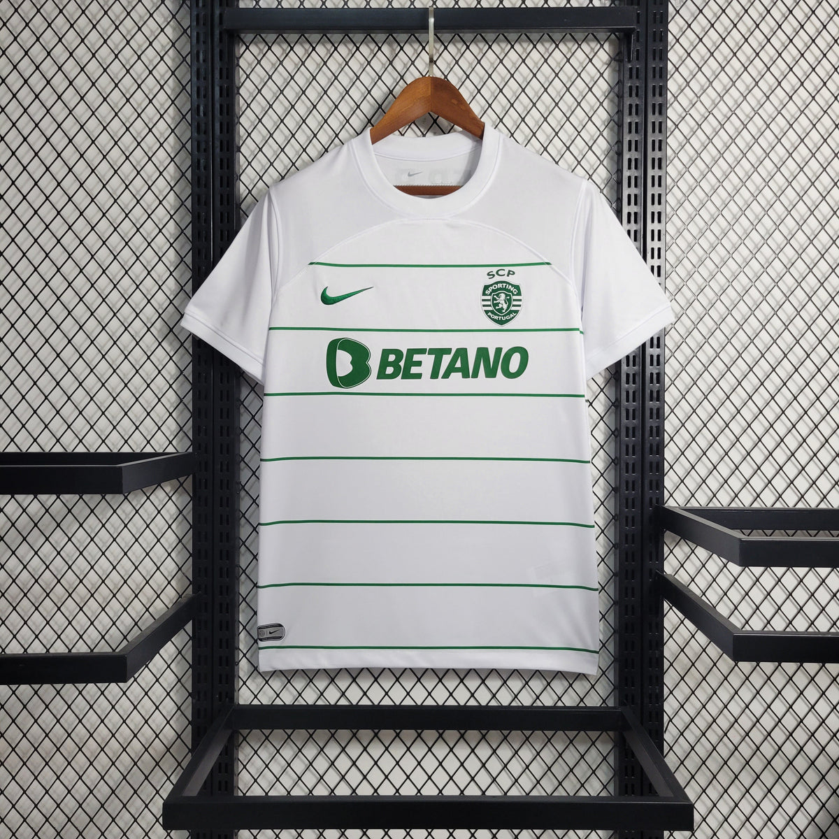 Camisa Sporting Away 2023/24 - Nike Torcedor Masculina - Branca/Verde