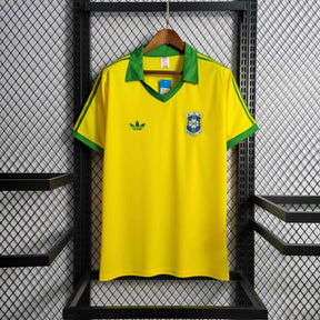 Camisa Seleção Brasil Home 1978/1979 - Adidas Retrô Masculina - Amarela/Verde