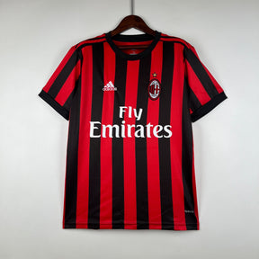 Camisa Milan Home 2017/18 - Adidas Retrô Masculina - Vermelha/Preta