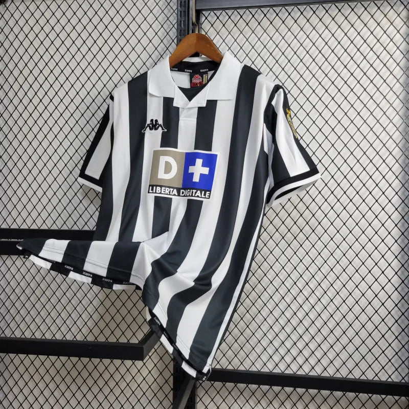 Camisa Juventus Home 1998/99 - Kappa Retrô Masculina - Branca/Preta