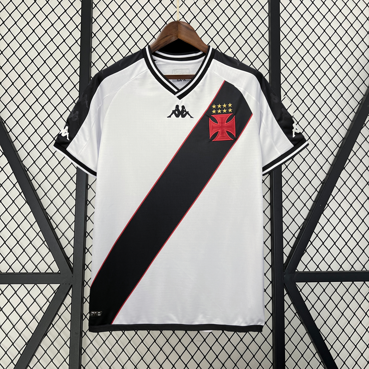 Camisa Vasco Away 2024/25 - Kappa Torcedor Masculina - Preta/Branca