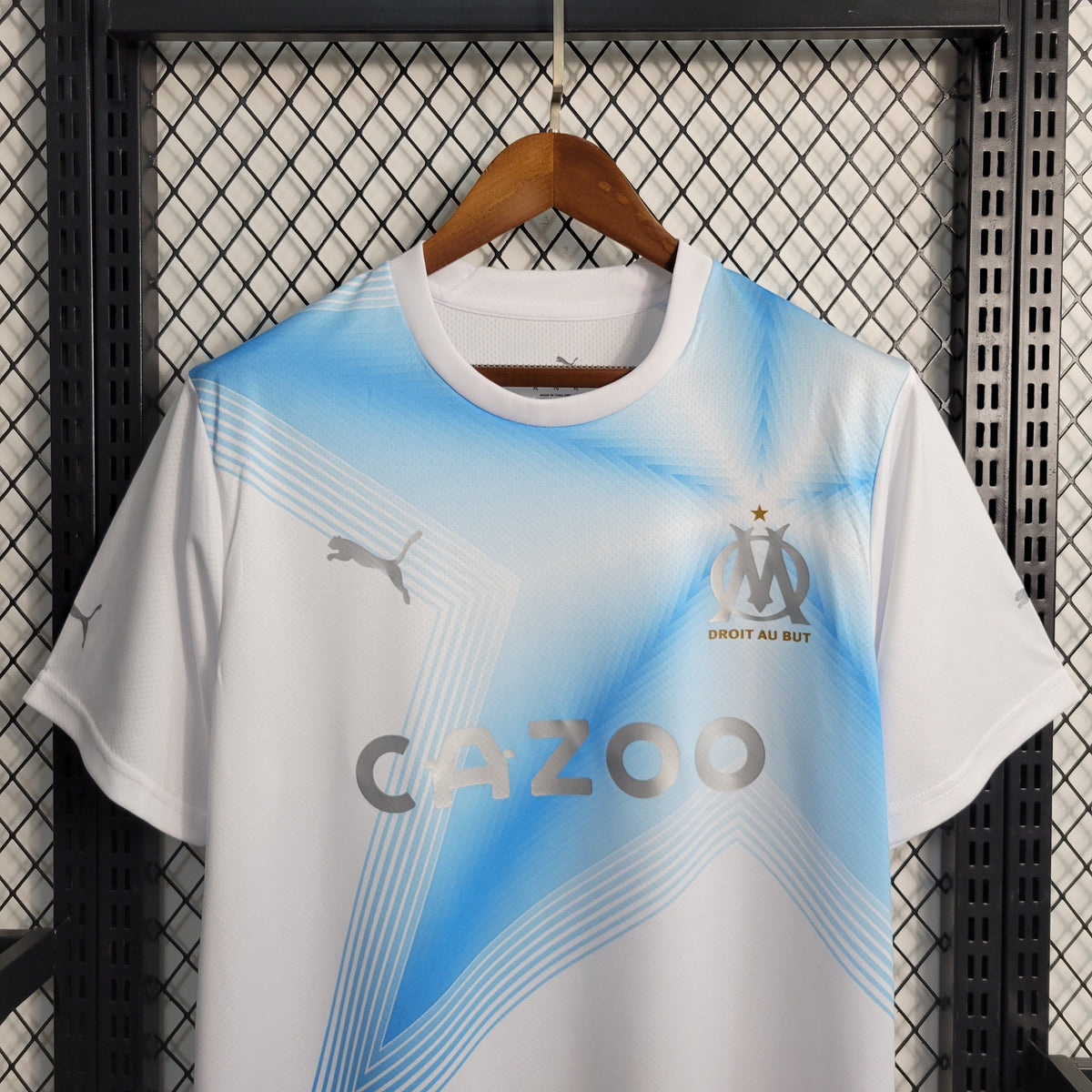 Camisa Olympique Marseille 2023/24 - Puma Torcedor Masculina - Branca/Azul