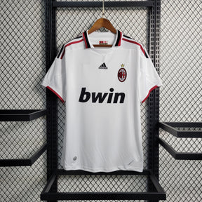 Camisa Milan Away 2009/10 - Adidas Retrô Masculina - Branca/Vermelha