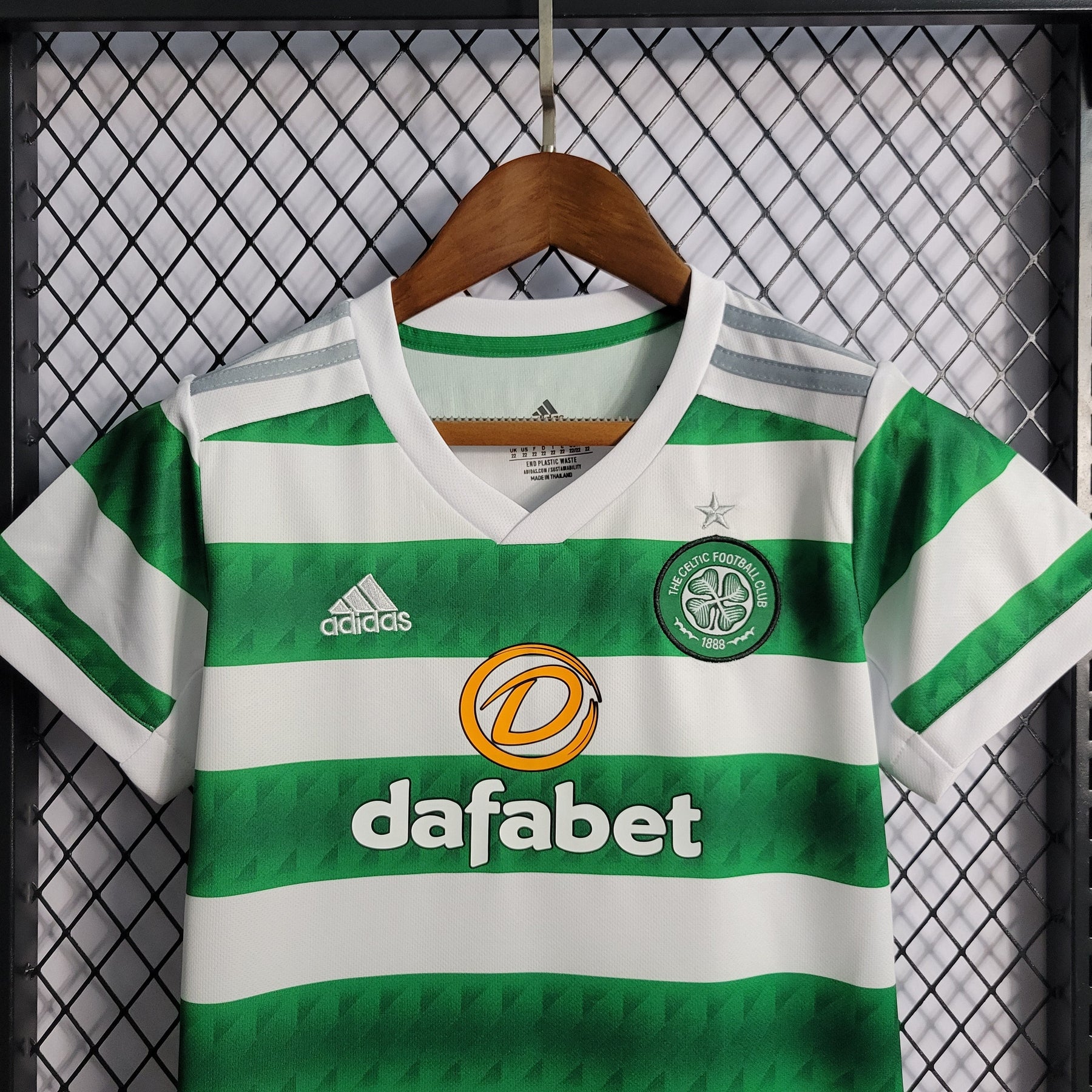 Kit Infantil Celtic Home 2022/23 - Adidas Torcedor - Branca/Verde