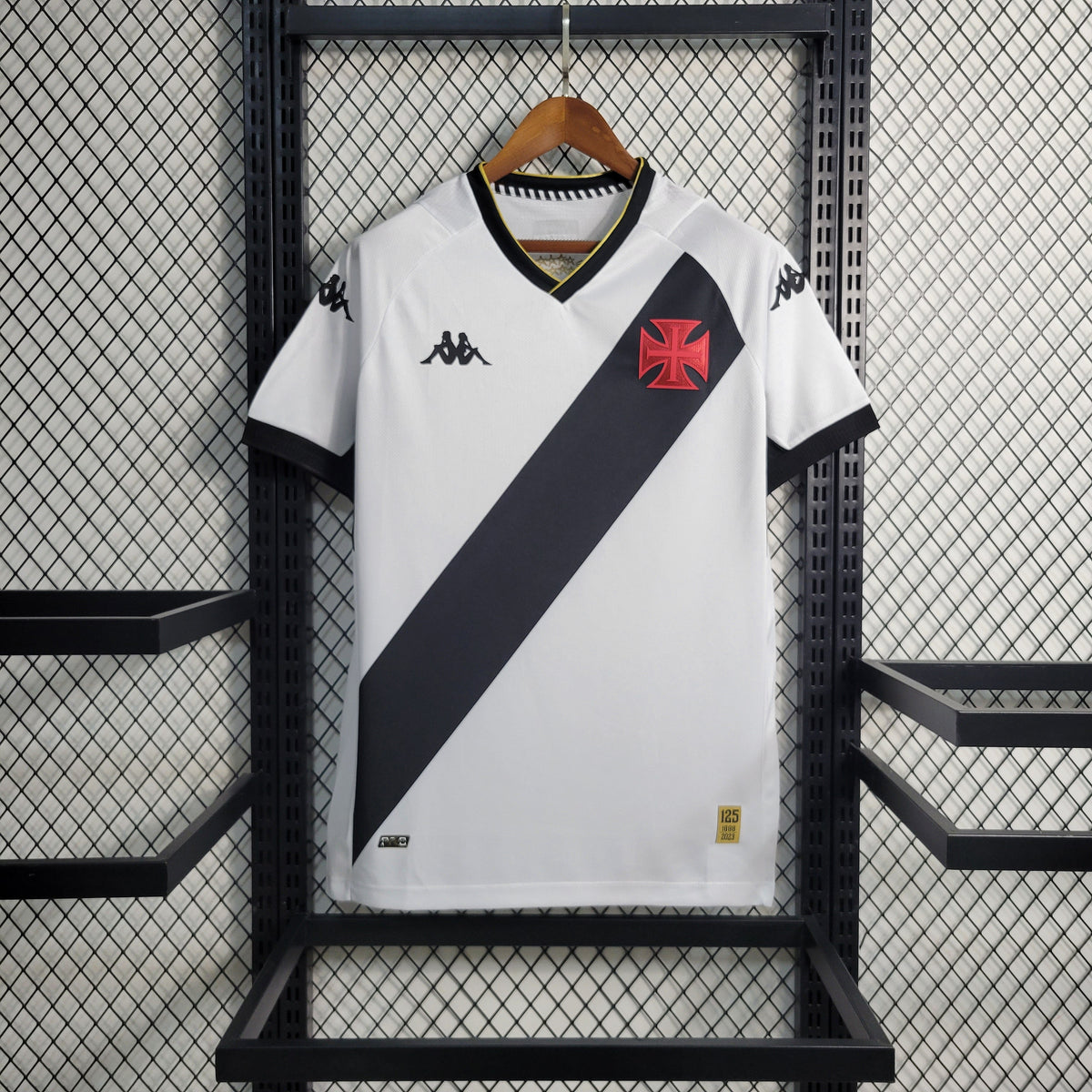 Camisa Vasco da Gama Home 2023/24 - Kappa Torcedor Masculina - Branca/Preta