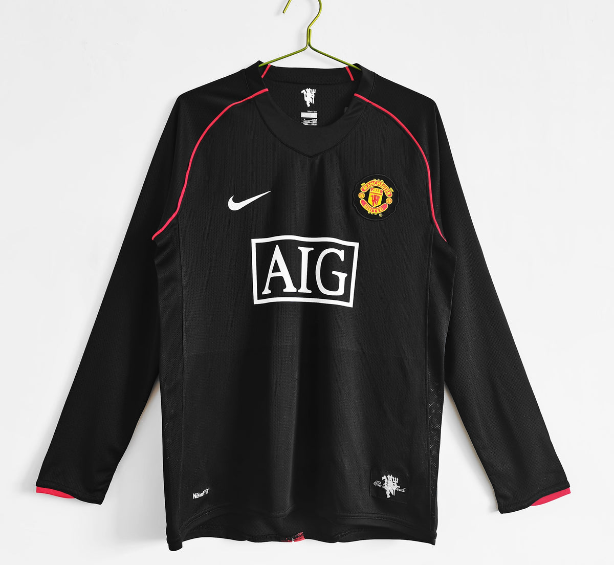 Camisa Manchester United Manga Longa Away 2007/08 - Nike Retrô Masculina - Preta