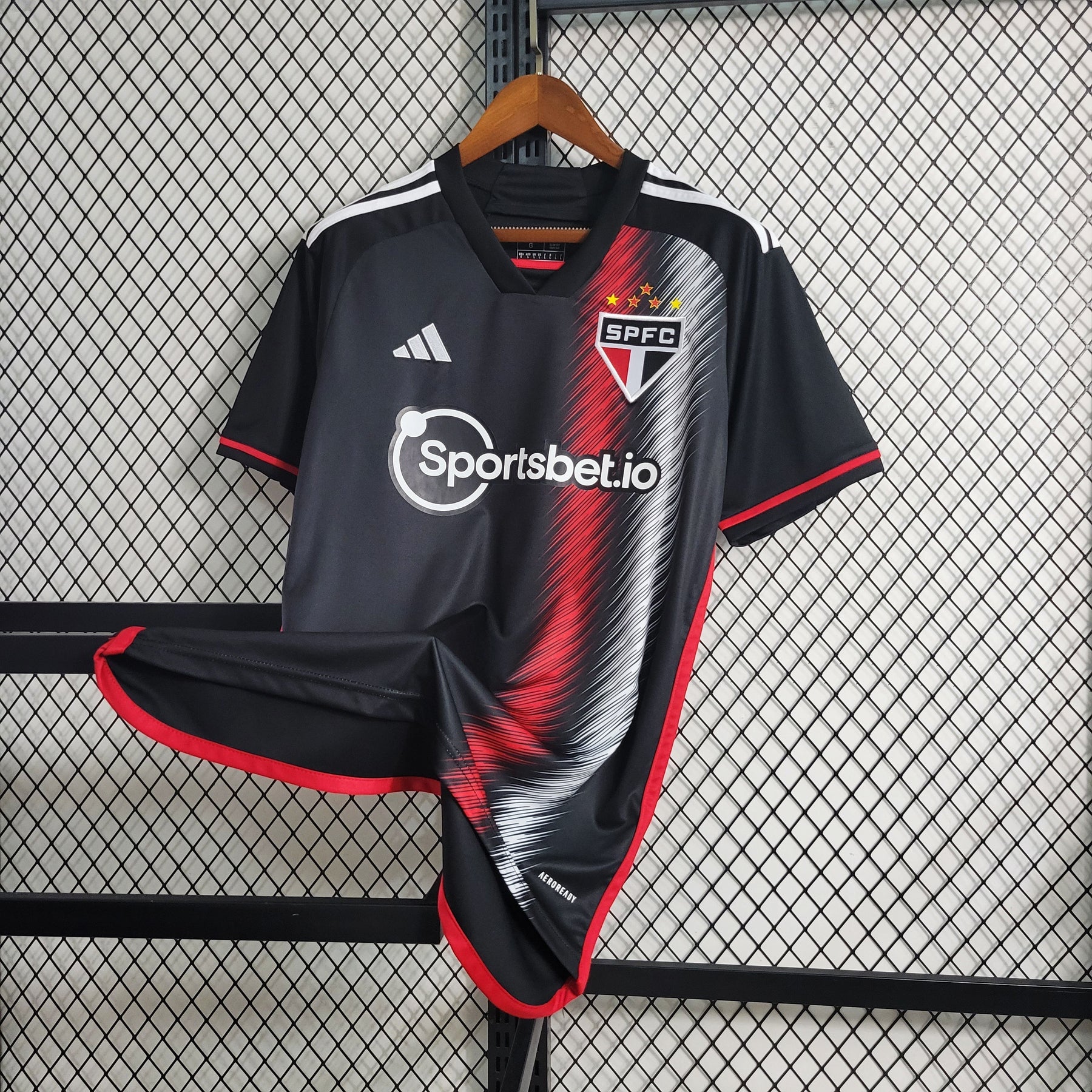 Camisa São Paulo Away 2023/24 - Adidas Torcedor Masculina - Preta/Vermelha