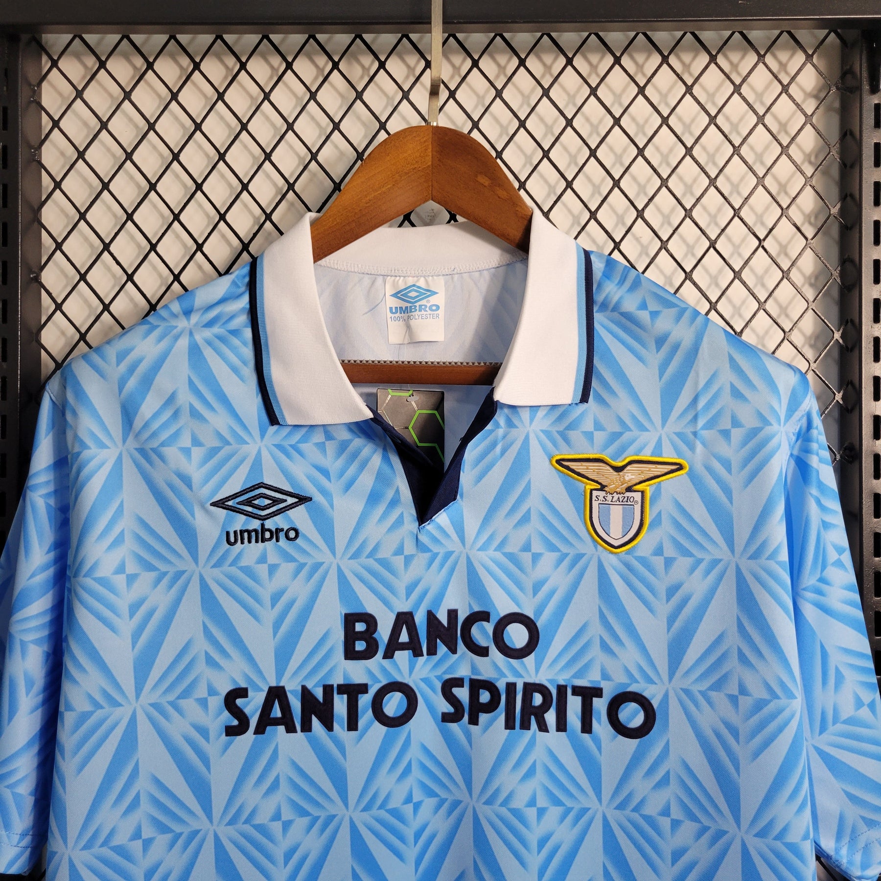 Camisa Lazio Home 1991 - Umbro Retrô Masculina - Azul