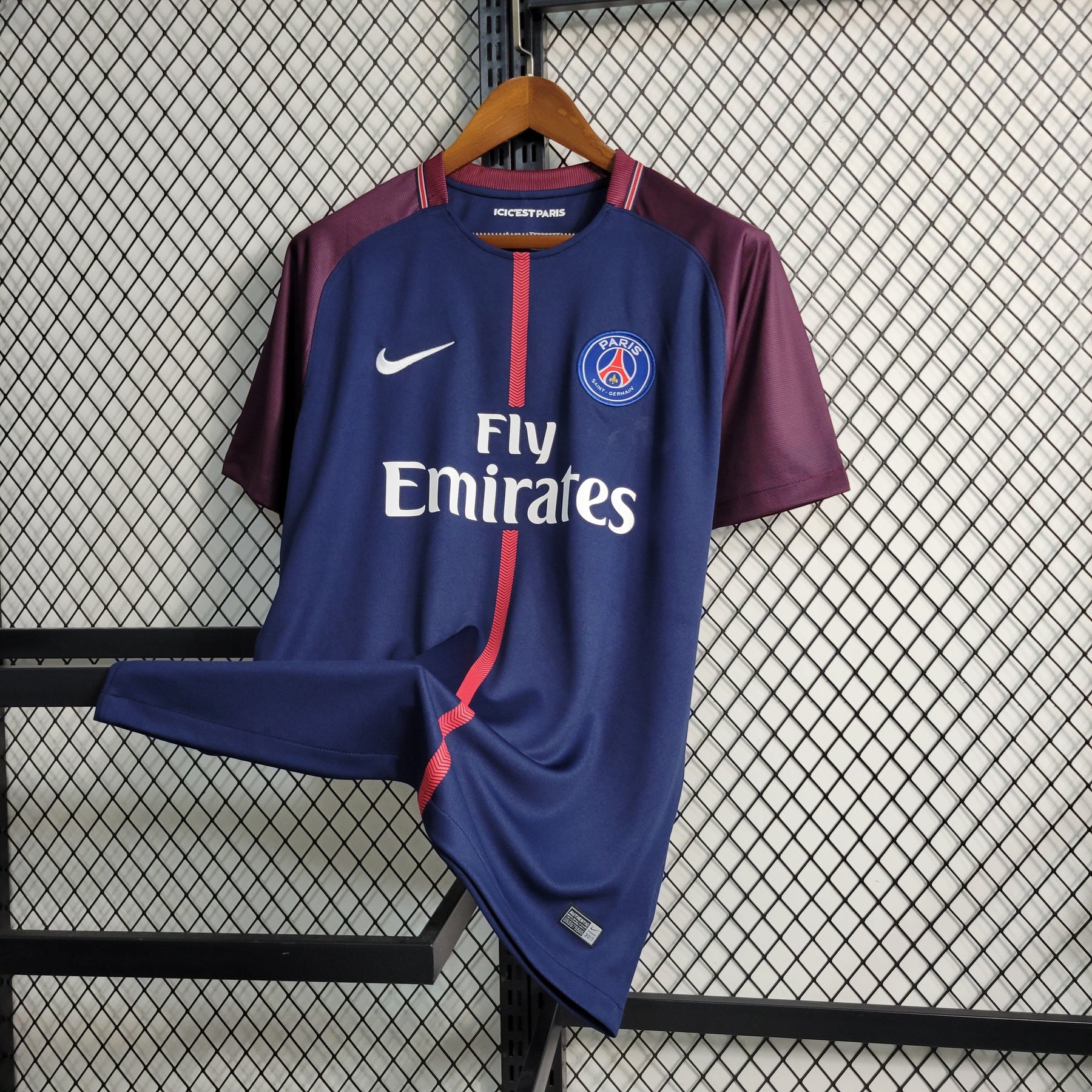 Camisa PSG Home 2017/18 - Nike Retrô Masculina - Azul/Bordo