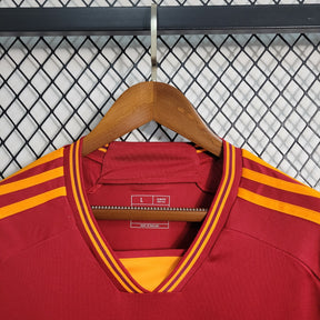 Camisa Roma Home 2023/24 - Adidas Torcedor Masculina - Vermelha/Amarela