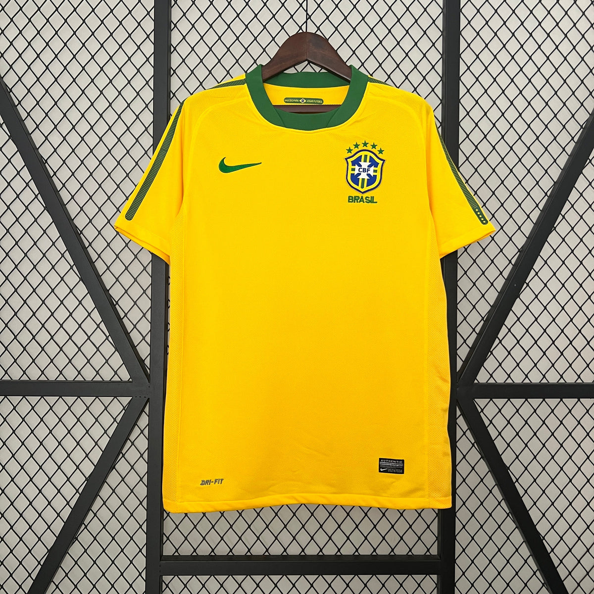 Camisa Seleção Brasil Home 2010 - Nike Retrô Masculina - Amarela/Verde