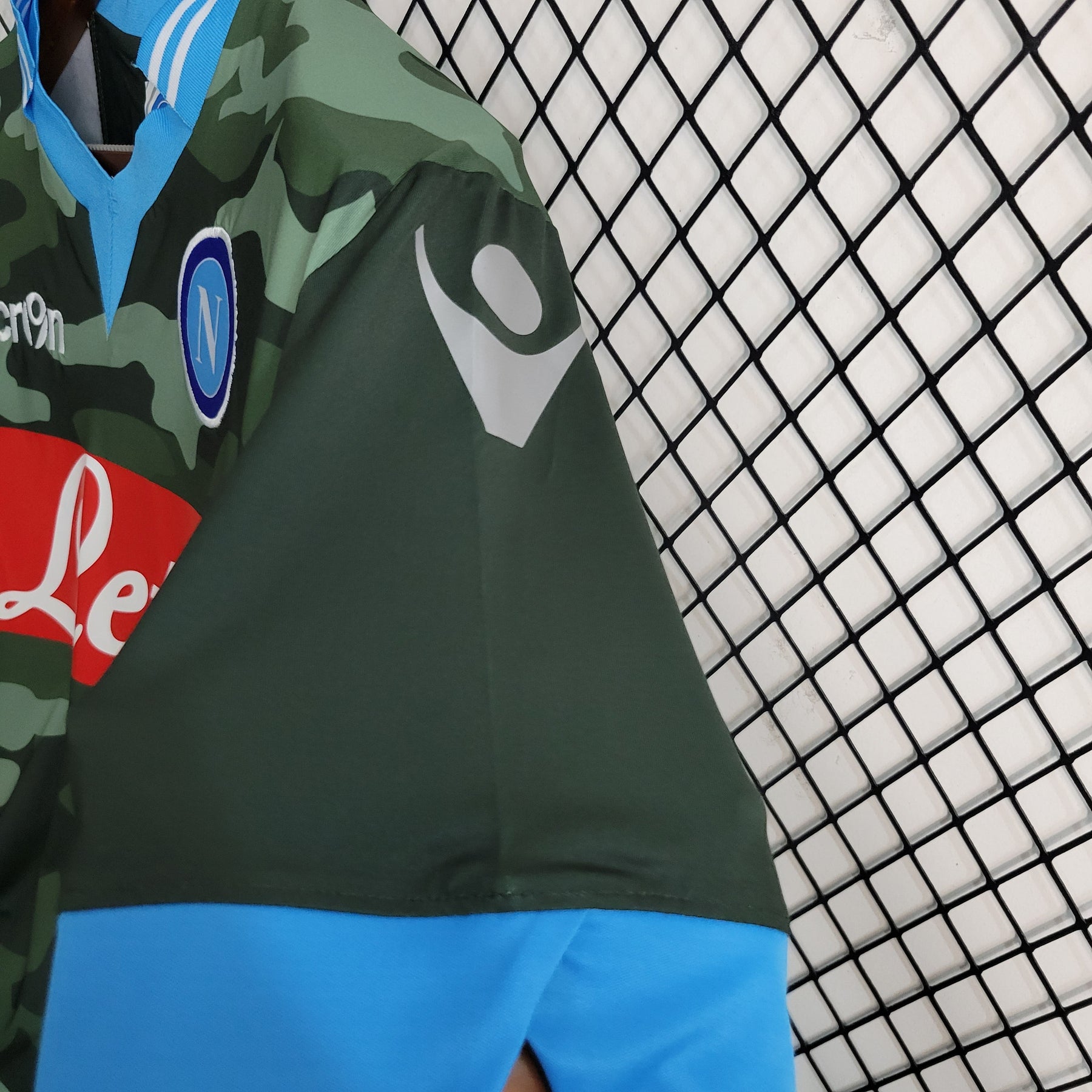 Camisa Napoli Home 2013/14 - Macron Retrô Masculina - Verde Camuflada