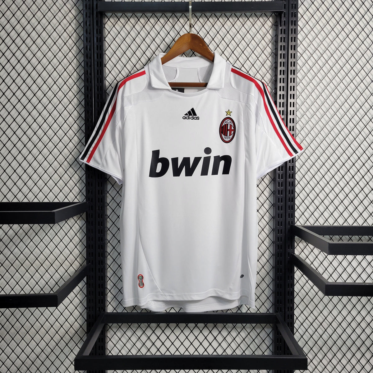 Camisa Milan Away 2007/08 - Adidas Retrô Masculina - Branca/Vermelha