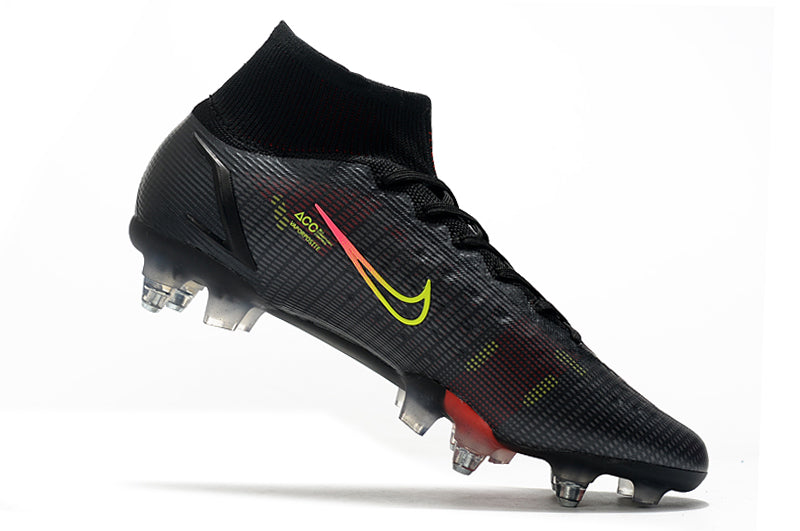 Chuteira Nike Mercurial Superfly 8 Elite Black x Prism SG-Pro Trava-mista