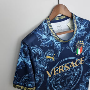 Camisa Seleção Itália 2020/22 - Puma Torcedor Masculina - Edição Especial Versace - Azul