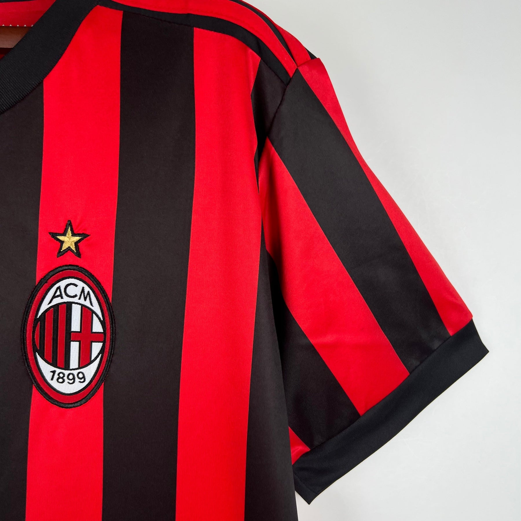 Camisa Milan Home 2017/18 - Adidas Retrô Masculina - Vermelha/Preta