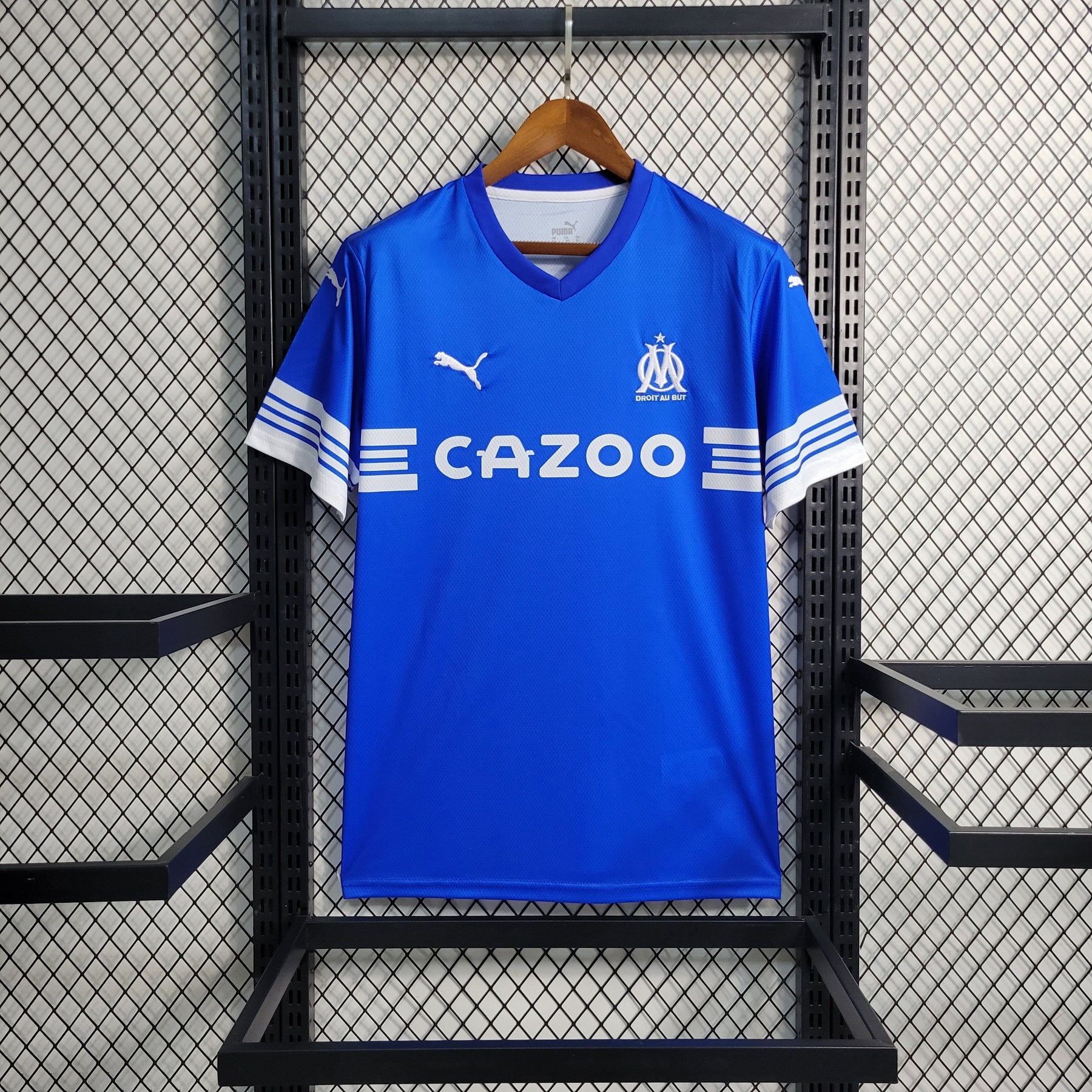 Camisa Olympique Marseille 2023/24 - Puma Torcedor Masculina - Azul//Branca