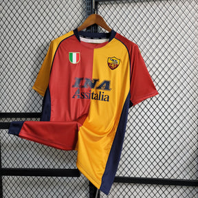 Camisa Roma Home 2001/02 - Kappa Retrô Masculina - Bordo/Laranja