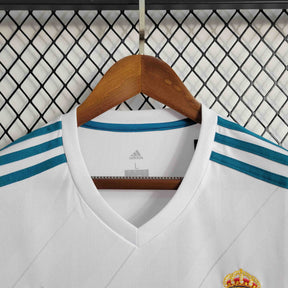 Camisa Real Madrid Home 2017/18 - Adidas Retrô Masculina - Branca/Azul