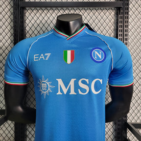 Camisa Napoli Home 2023/24 - EA7 Jogador Masculina - Azul/Branca