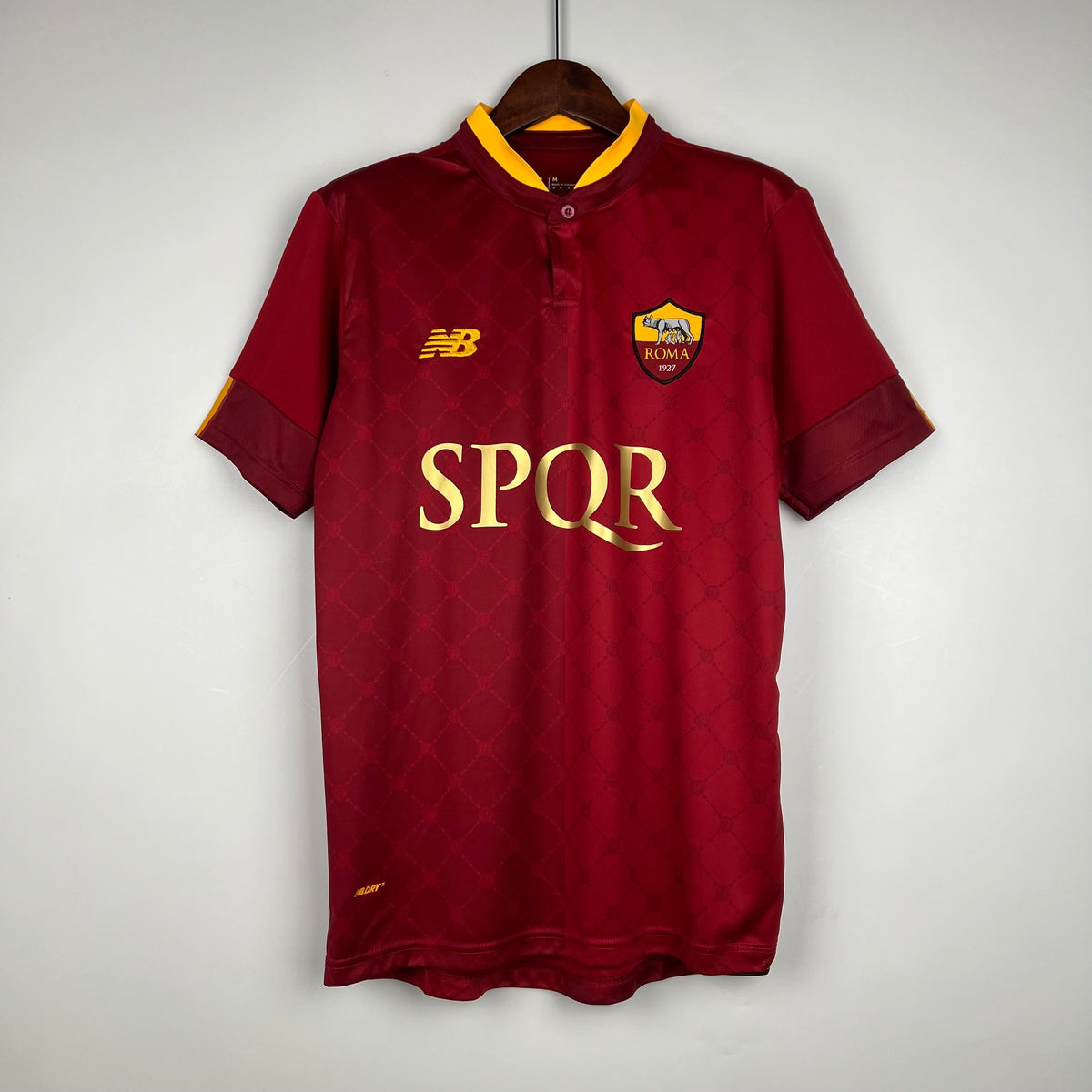 Camisa Roma Home 2022/23 - New Balace Torcedor Masculina - Vermelha/Amarela