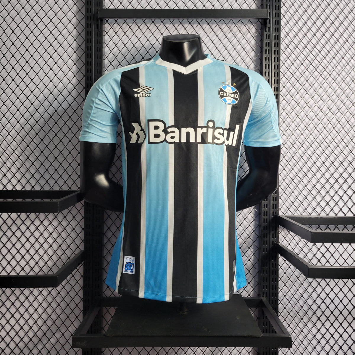 Camisa Grêmio Home 2022/23 - Umbro Jogador Masculina - Azul/Preta