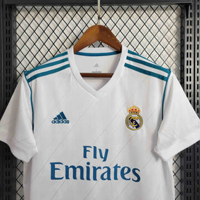 Camisa Real Madrid Home 2017/18 - Adidas Retrô Masculina - Branca/Azul