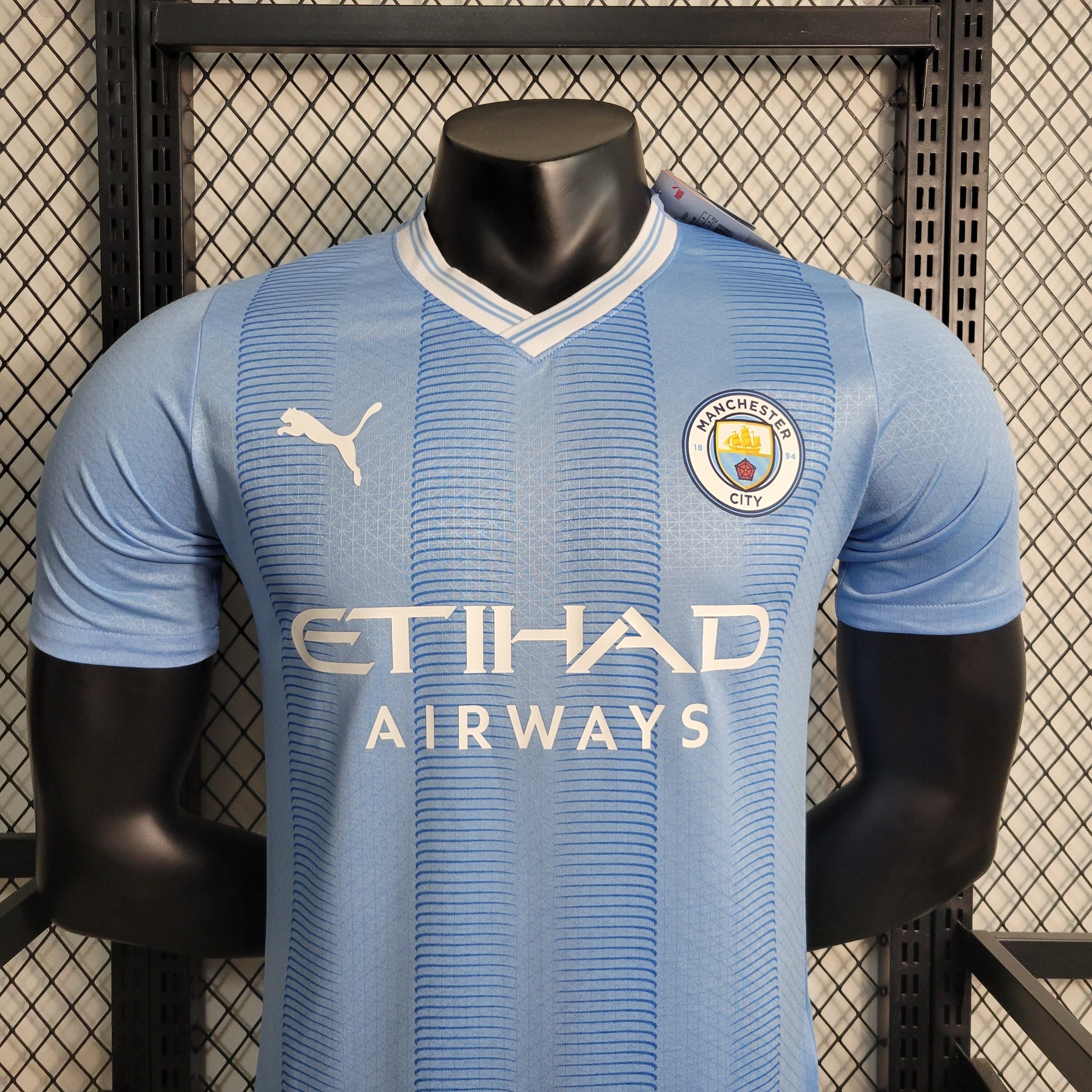 Camisa Manchester City Home 2023/24 - Puma Jogador Masculina - Azul/Branca