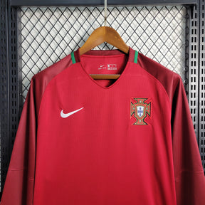 Camisa Seleção Portugal Manga Longa Home 2016/17 - Nike Retrô Masculina - Vermelha/Verde