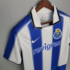 Camisa Porto Home 2003/04 - Nike Retrô Masculina - Branca/Azul