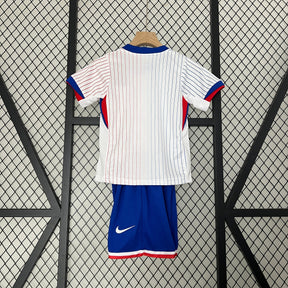 Kit Infantil Seleção França Away 2024/25 - Nike Torcedor - Branca/Azul