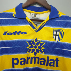 Camisa Parma Home 1998/99 - Lotto Retrô Masculina - Amarela/Azul