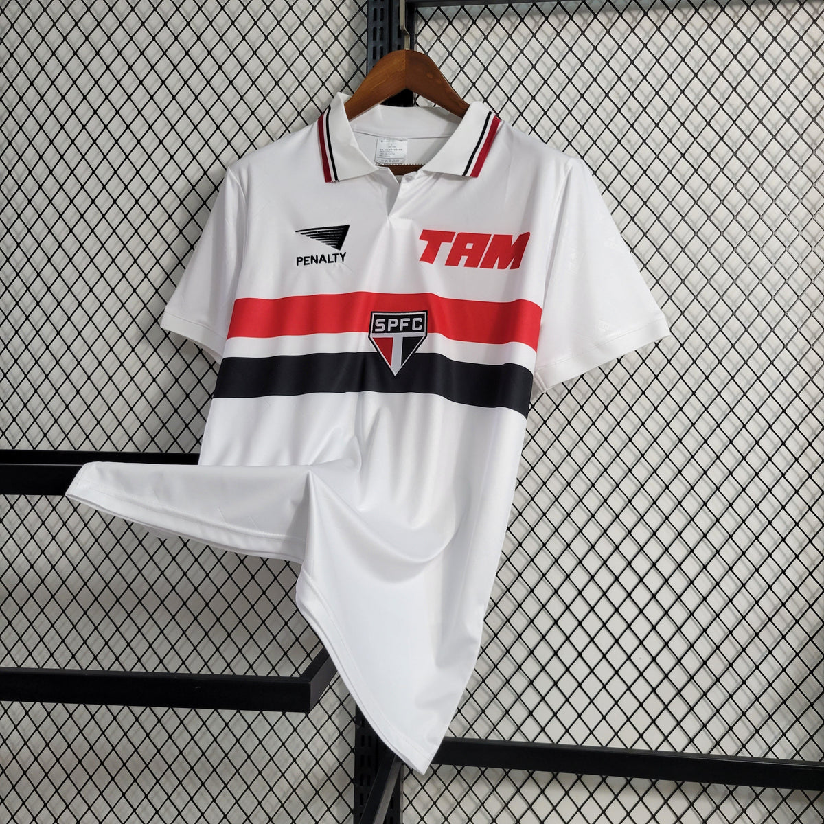 Camisa São Paulo Home 1993/94 - Penalty Retrô Masculina - Bramca/Vermelha