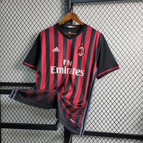 Camisa Milan Home 2016/17 - Adidas Retrô Masculina - Vermelha/Preta